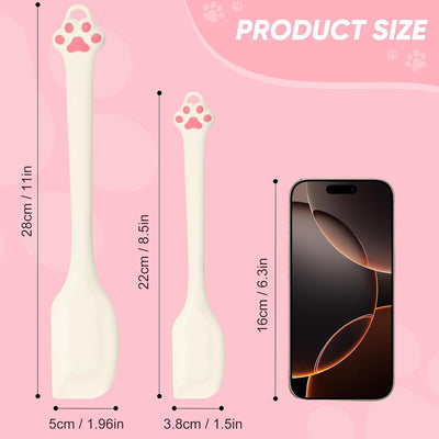 Set espátulas silicona pata gato raspador antiadherente sin BPA