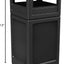 Contenedor basura cuadrado 42gal tapa cúpula cenicero negro