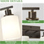 Lámpara baño 4 luces bronce frotado pantallas blanco