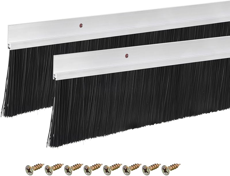 2 Pzas Barredor Puerta Cepillo H Aluminio 39x3.9"
