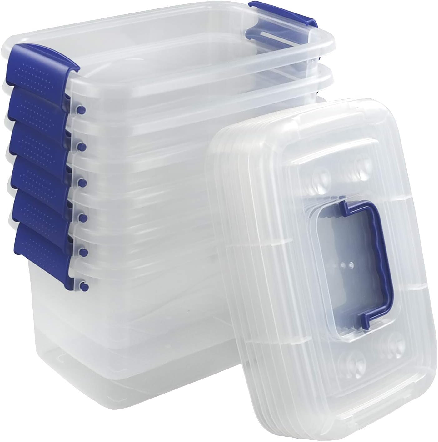 Caja plástico transparente con tapa set 6