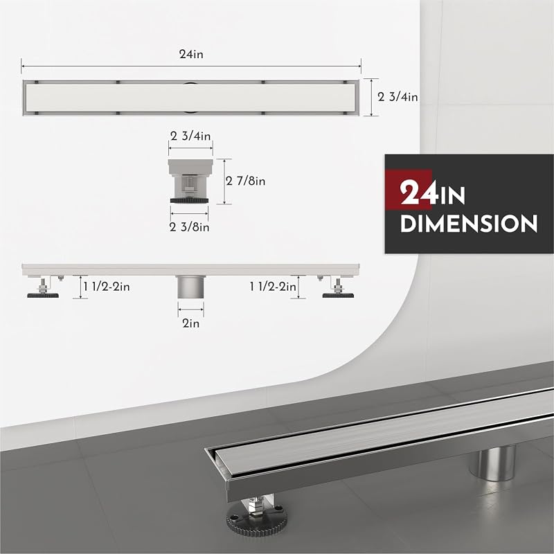 Drenaje ducha lineal 24" acero inox SUS304 CUPC