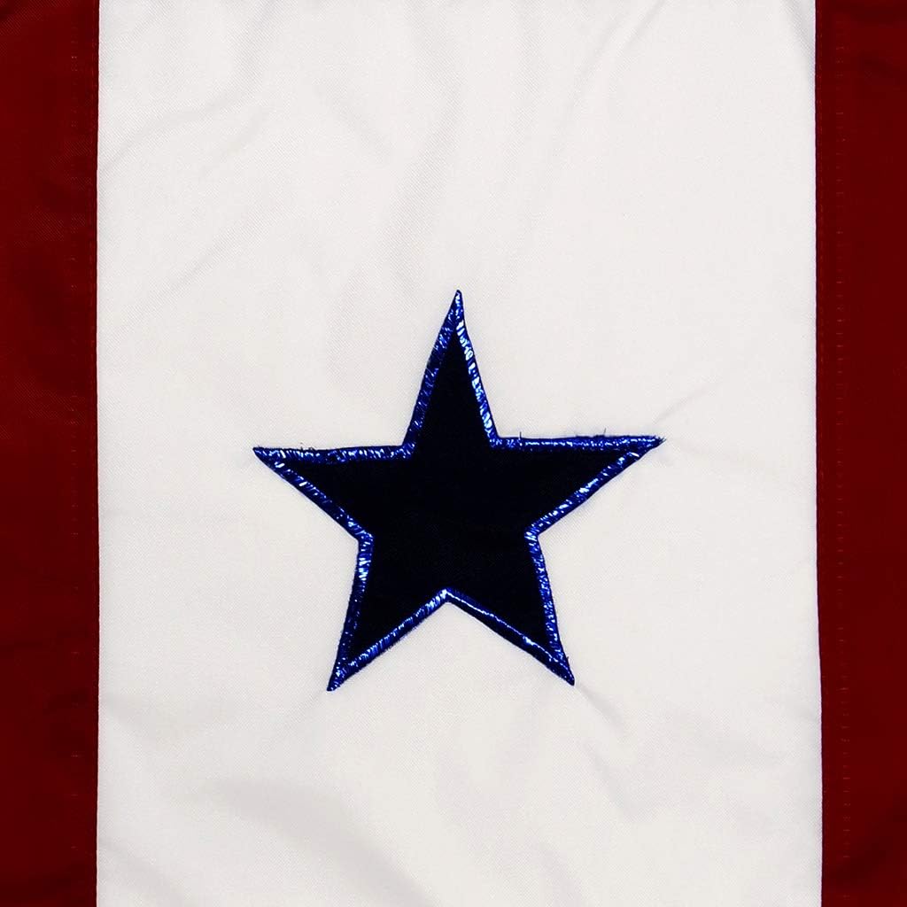 Bandera jardín estrella azul apliques militares