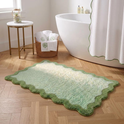 Tapete baño microfibra verde oliva antideslizante lavable