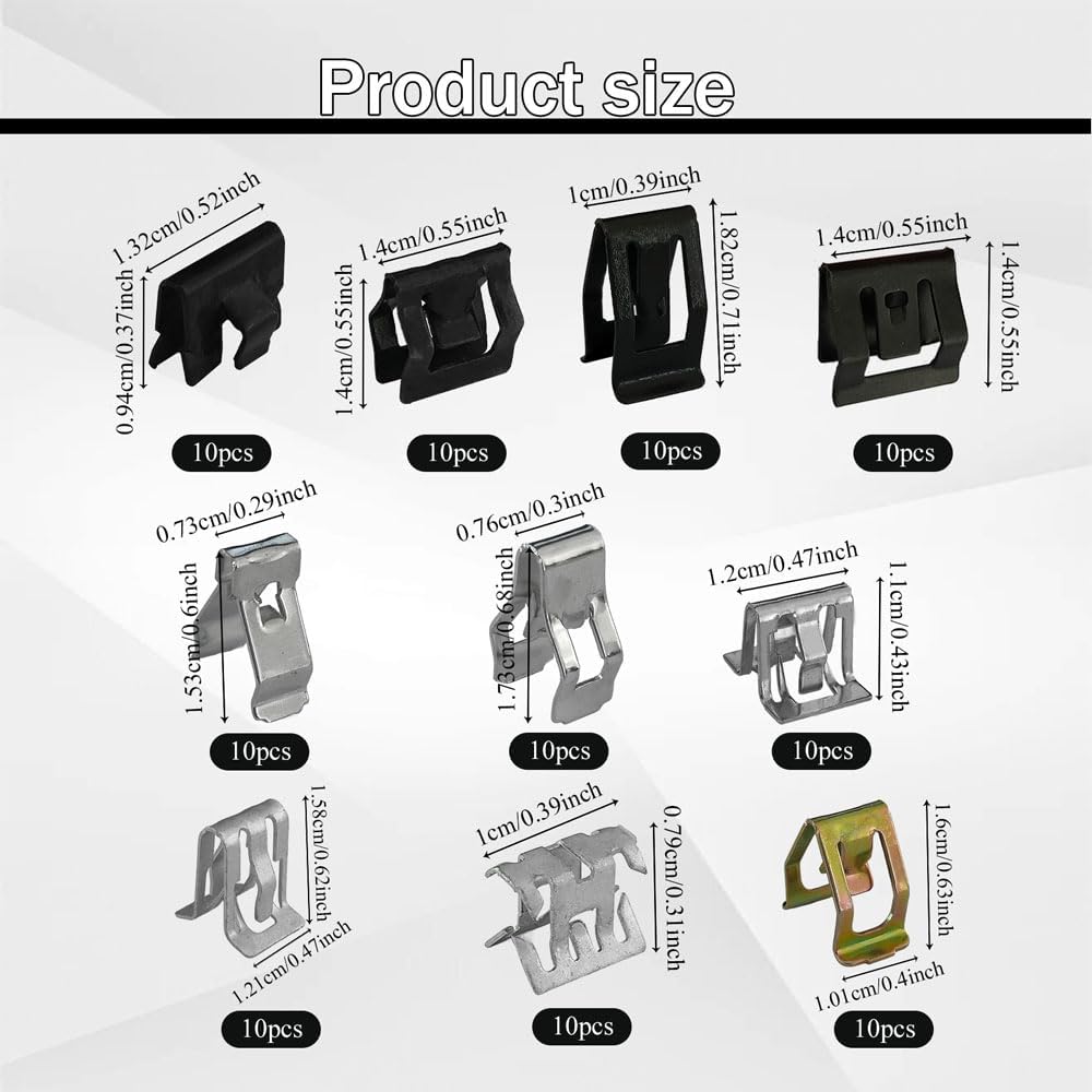 100 Pzas Clip U Metal 4A0-867-276A Repuesto Automóvil