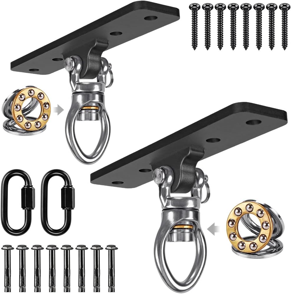 2 Perchas Columpio Mosquetón para Madera 900lb