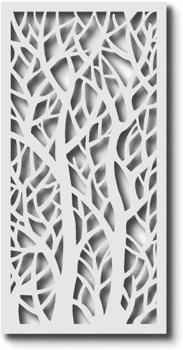 Panel decorativo pared 48x24pulg PVC blanco valla privada