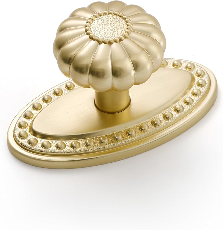 Manijas gabinete cepillado oro 5 Pzas latón cocina baño
