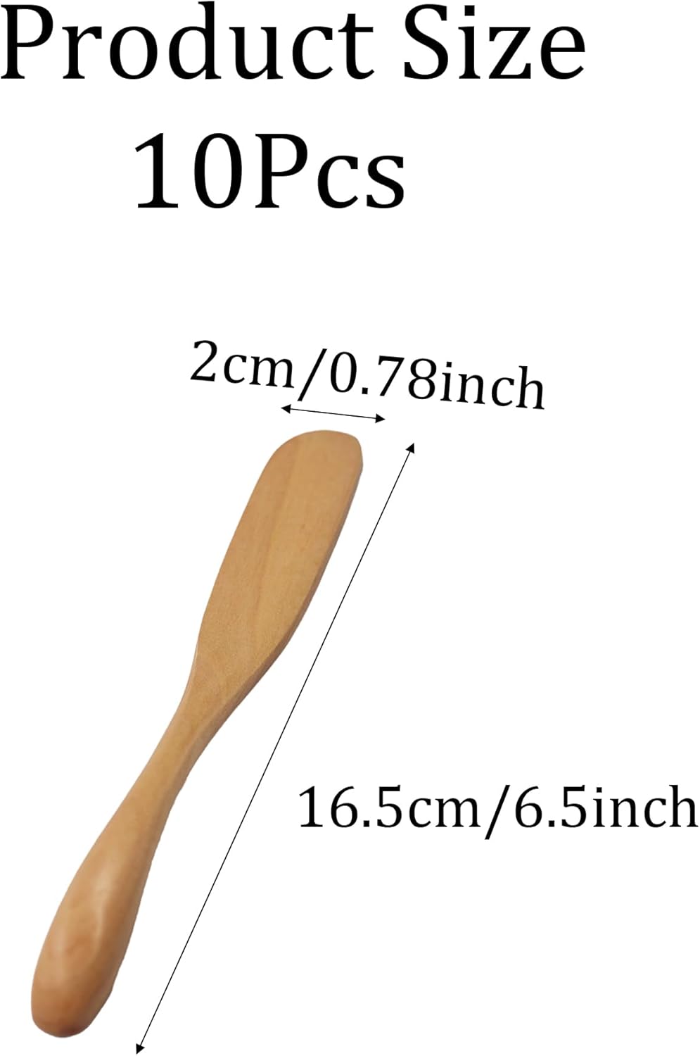 Set 10 Cuchillos Mantequilla Madera 6.5pulg Espátulas Mermelada
