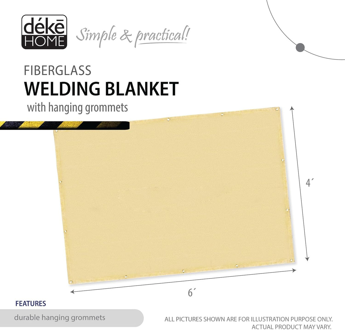 Manta ignífuga fibra vidrio 4x6ft resistente 1000°F