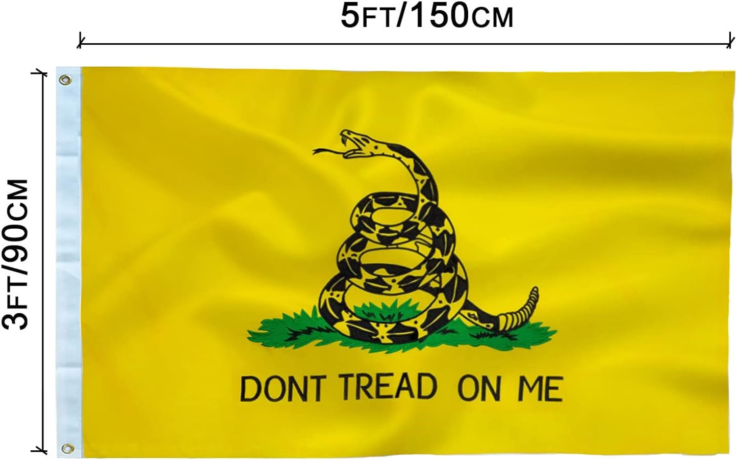 Bandera Gadsden 3x5ft bordada 210D Oxford color serpiente