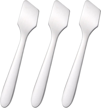 3 Espátulas Maquillaje Acero Inox Reutilizables