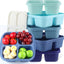 5 Cajas Aperitivos 4 Compartimentos Reutilizables Azul