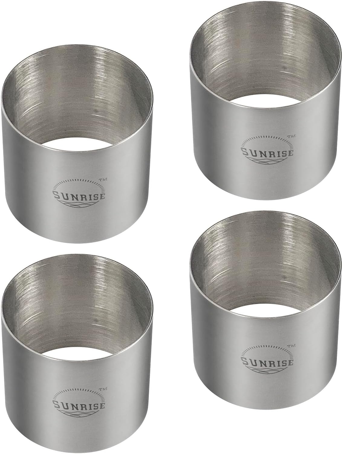 Set 4 Moldes Anillo Acero Inox 2.75x2pulg