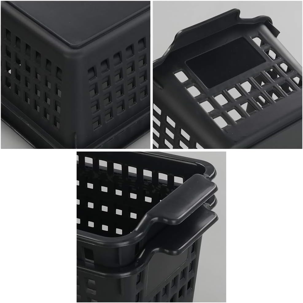 6 Pzas Cubos Plástico Organiz. Negro