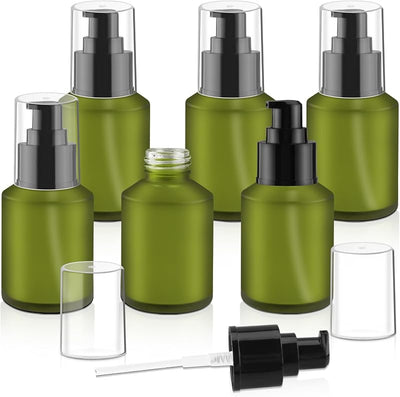 6 Botellas Vidrio Esmerilado Dispensador Loción 2oz