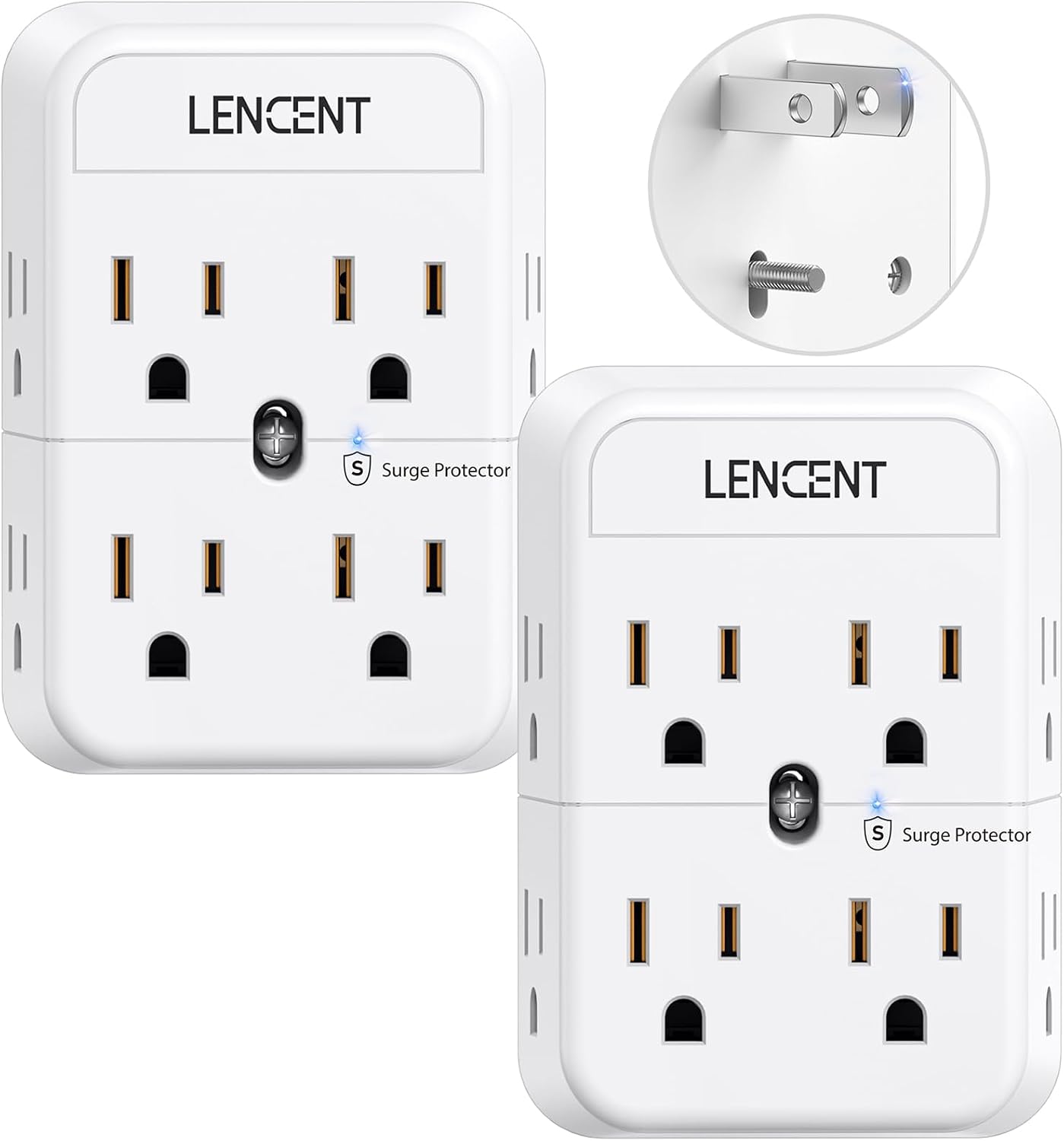 Regleta alimentación 2 puntas adaptador 3 a 2