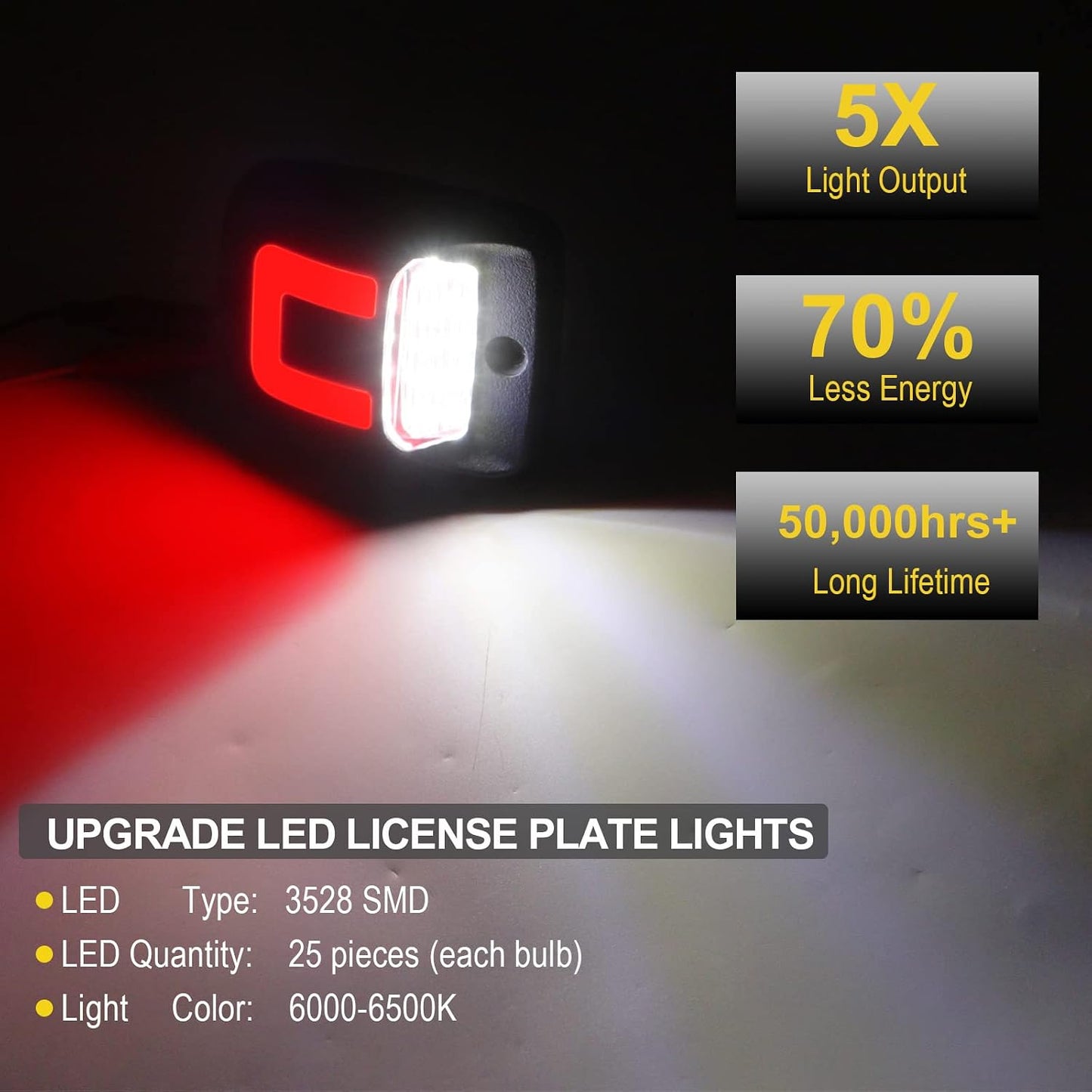 Luz matrícula LED repuesto Tacoma 95-04 roja xenón blanco