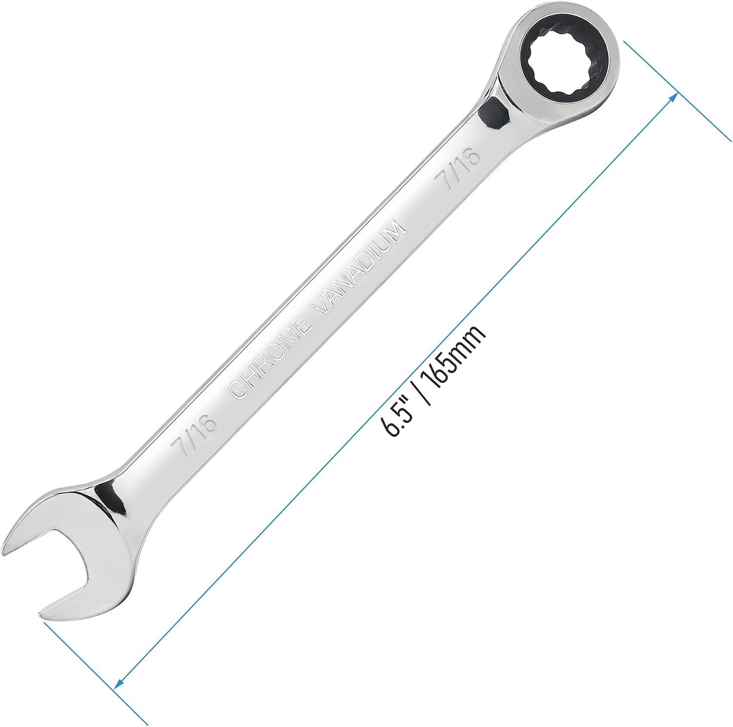 Llave trinquete 7/16 pulg 72 dientes caja 12 puntos