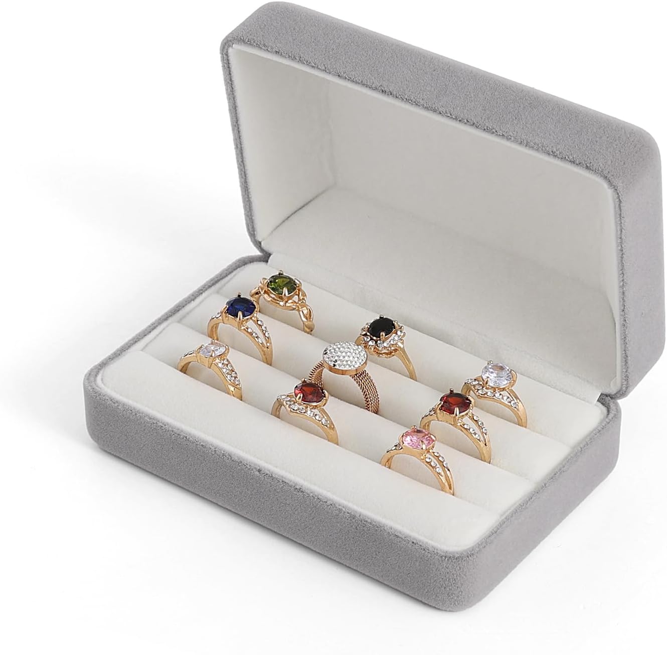 Caja organizadora anillos portátil para mujeres