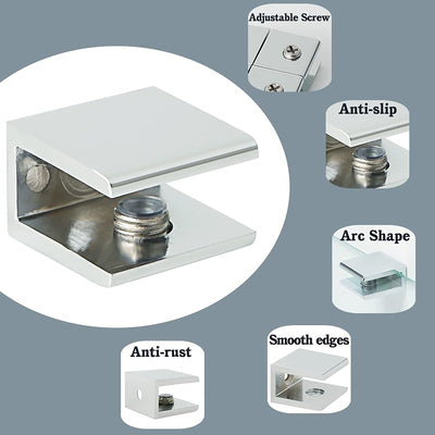 Soporte estante vidrio acero inox ajustable 0.394-0.472pulg