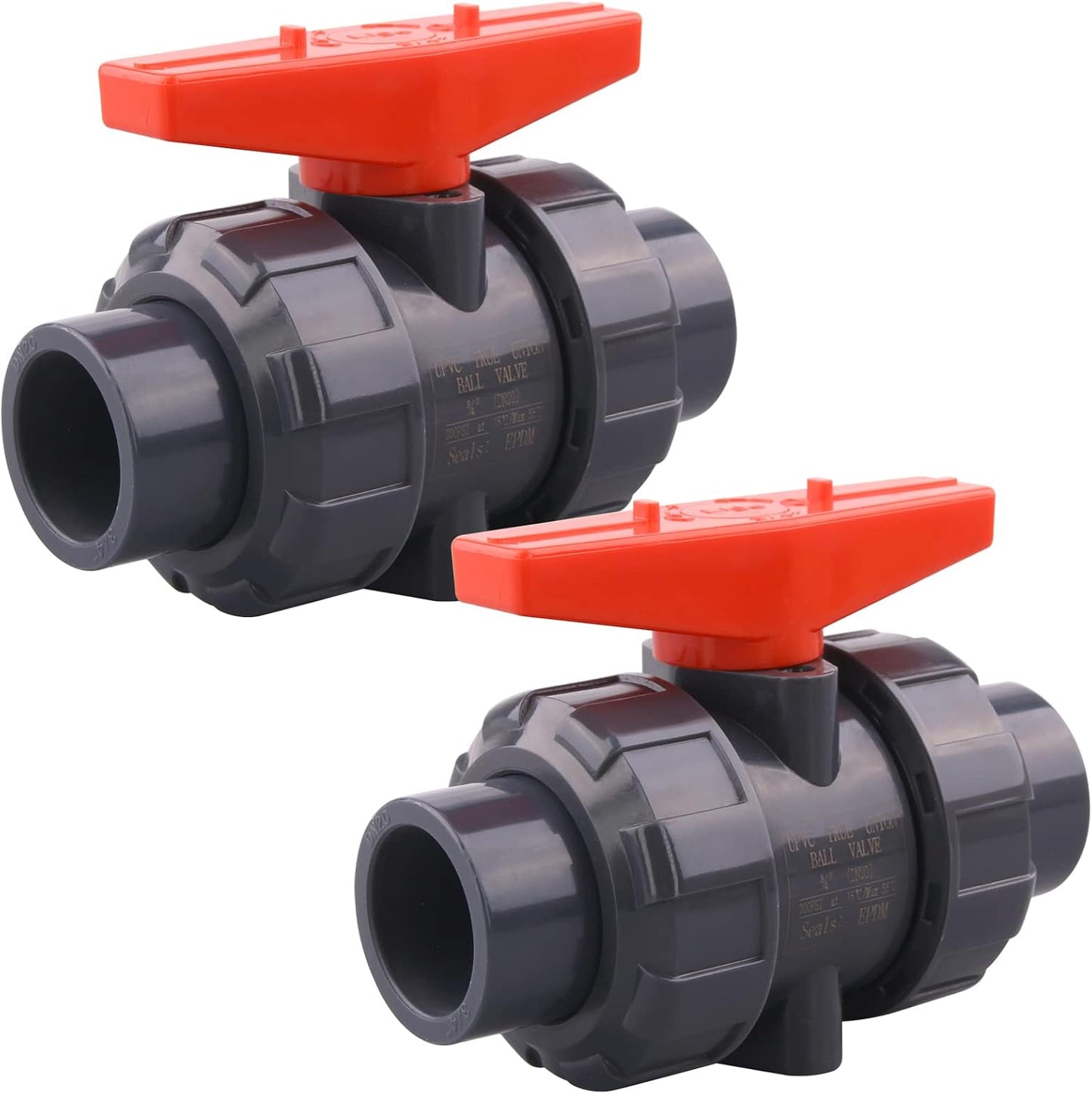 Pack 2 Válvulas Bola PVC True Union 3/4pulg 200psi