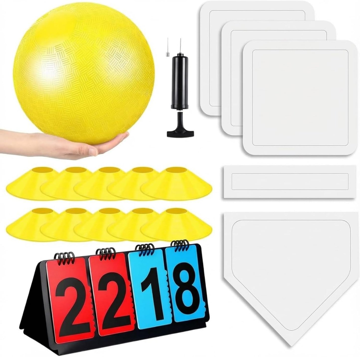 Set Kickball 18 Pzas Pelota Bases Plegables
