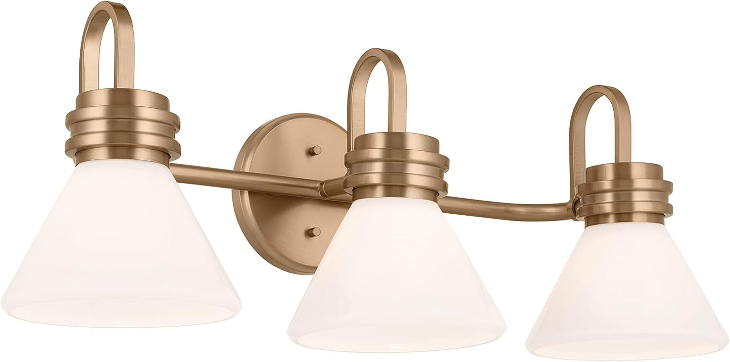 Lámpara baño 26pulg 3 luces cristal bronce champán