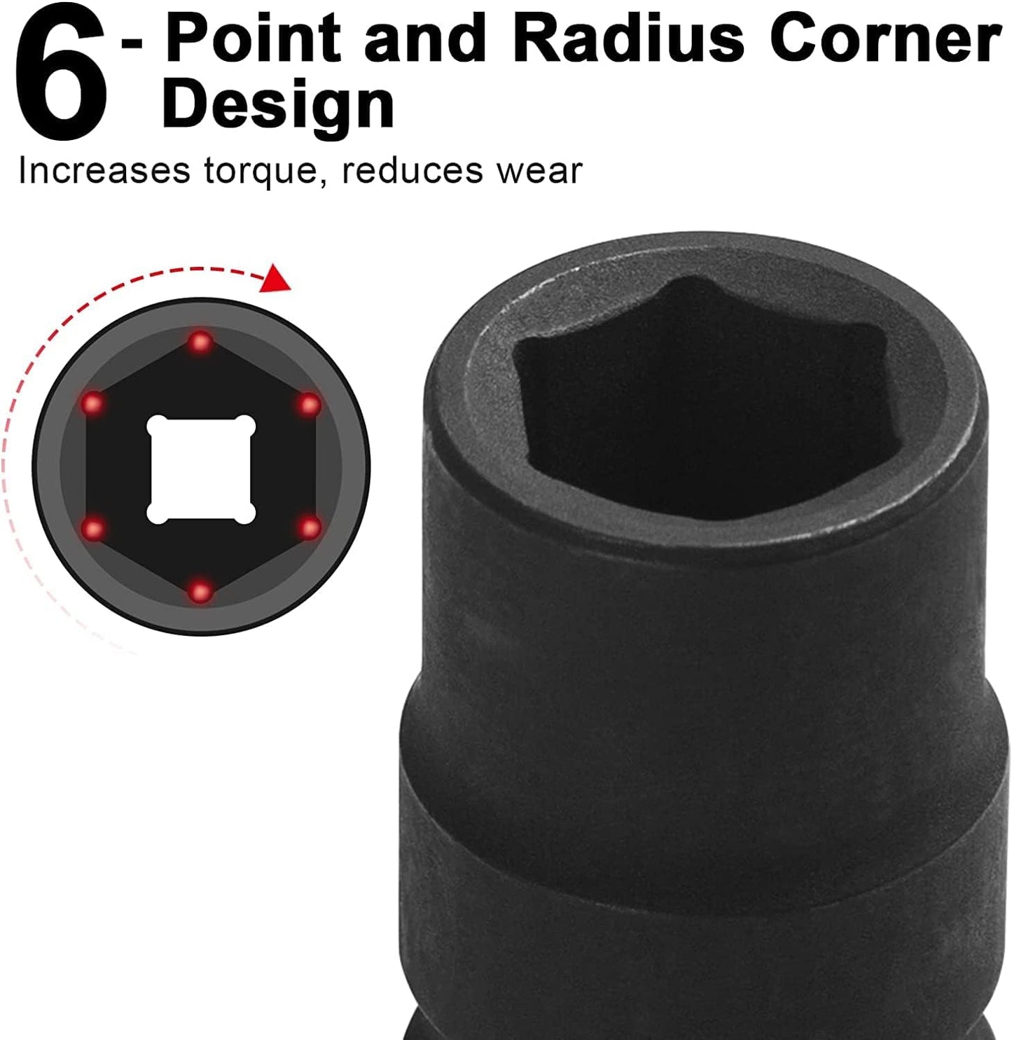 Enchufe impacto 3/8pulg acero molibdeno cromado 6 puntos
