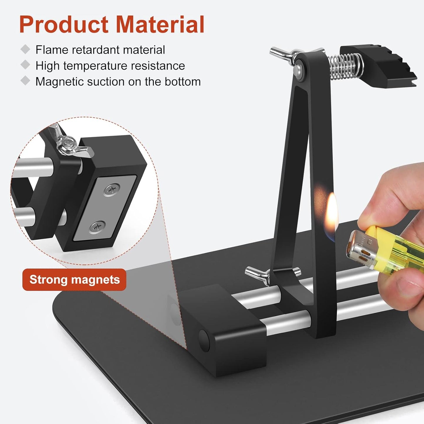 Estación soldadura 12x7.8pulg base resistente 5 soportes PCB