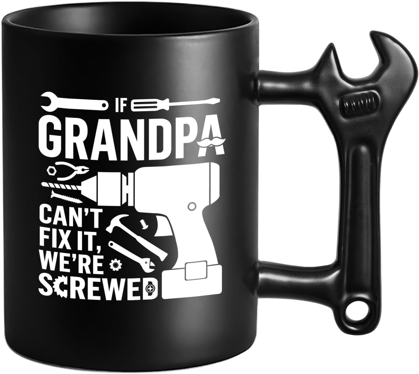 Taza cerámica regalo abuelo con mango llave inglesa