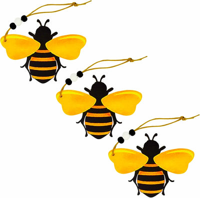 Adornos abejas madera decoración navidad colgantes 3 pzas
