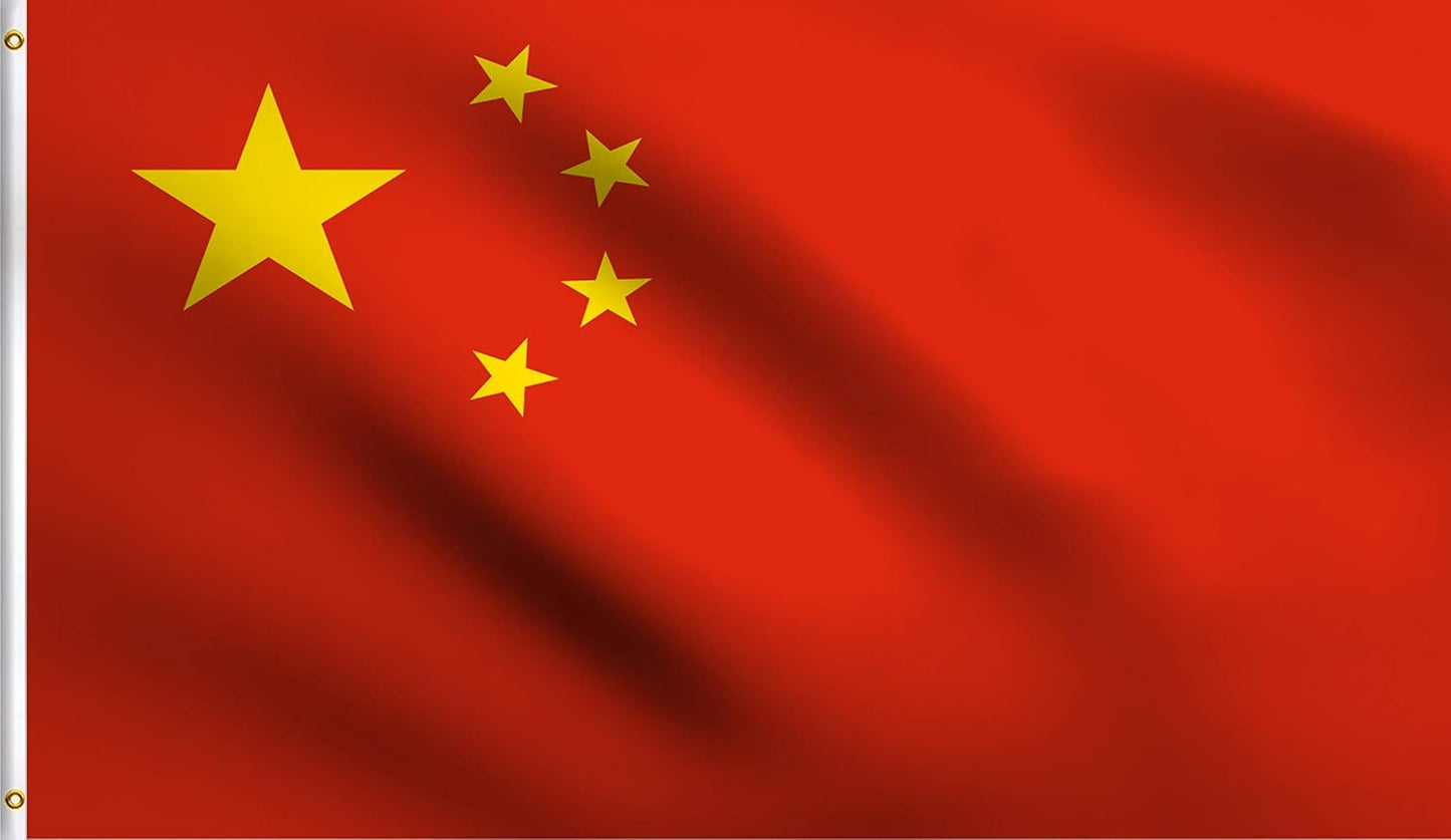 Bandera China 5 estrellas roja 2x3ft poliéster resistente UV