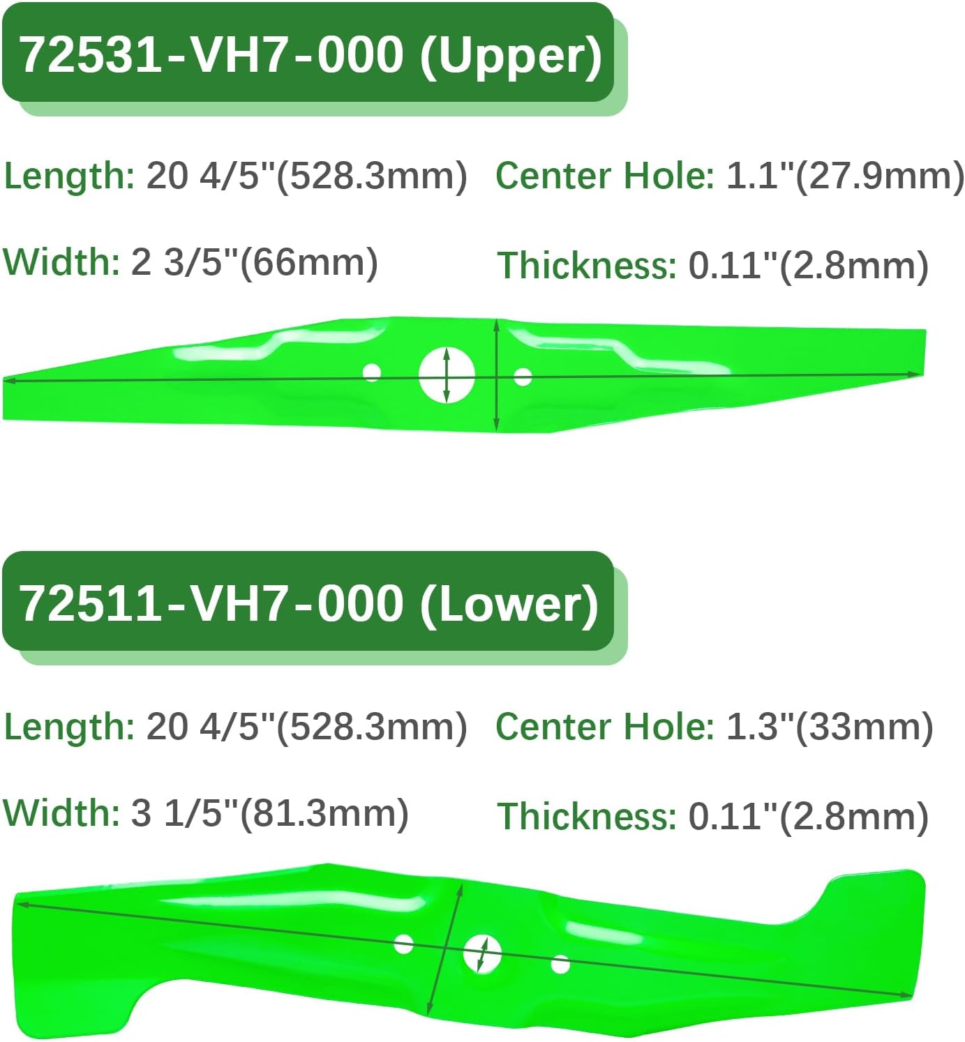 2 Cuchillas Repuesto para Hon da HRX217 HRX537
