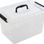 Contenedor plástico transparente 12qt con tapa y mango negro