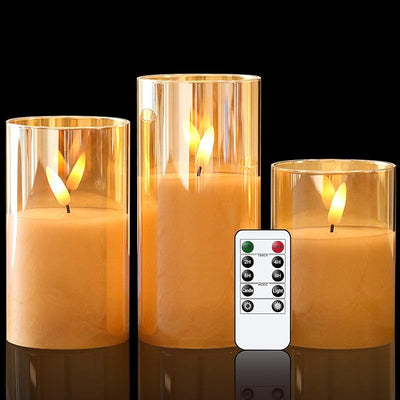 Velas LED cera real con temporizador remoto para fiestas