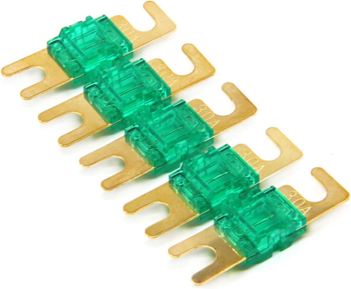 Pack 5 fusibles MANL 30A Mini ANL chapado oro