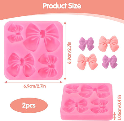 Paquete 2 Moldes Silicona Lazo Chocolate Mini Pasteles Boda