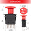 Interruptor embrague 8 terminales 10A comp Dixie Chopper