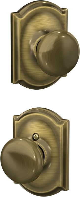 Pomo de paso latón antiguo Schlage F10 PLY 609