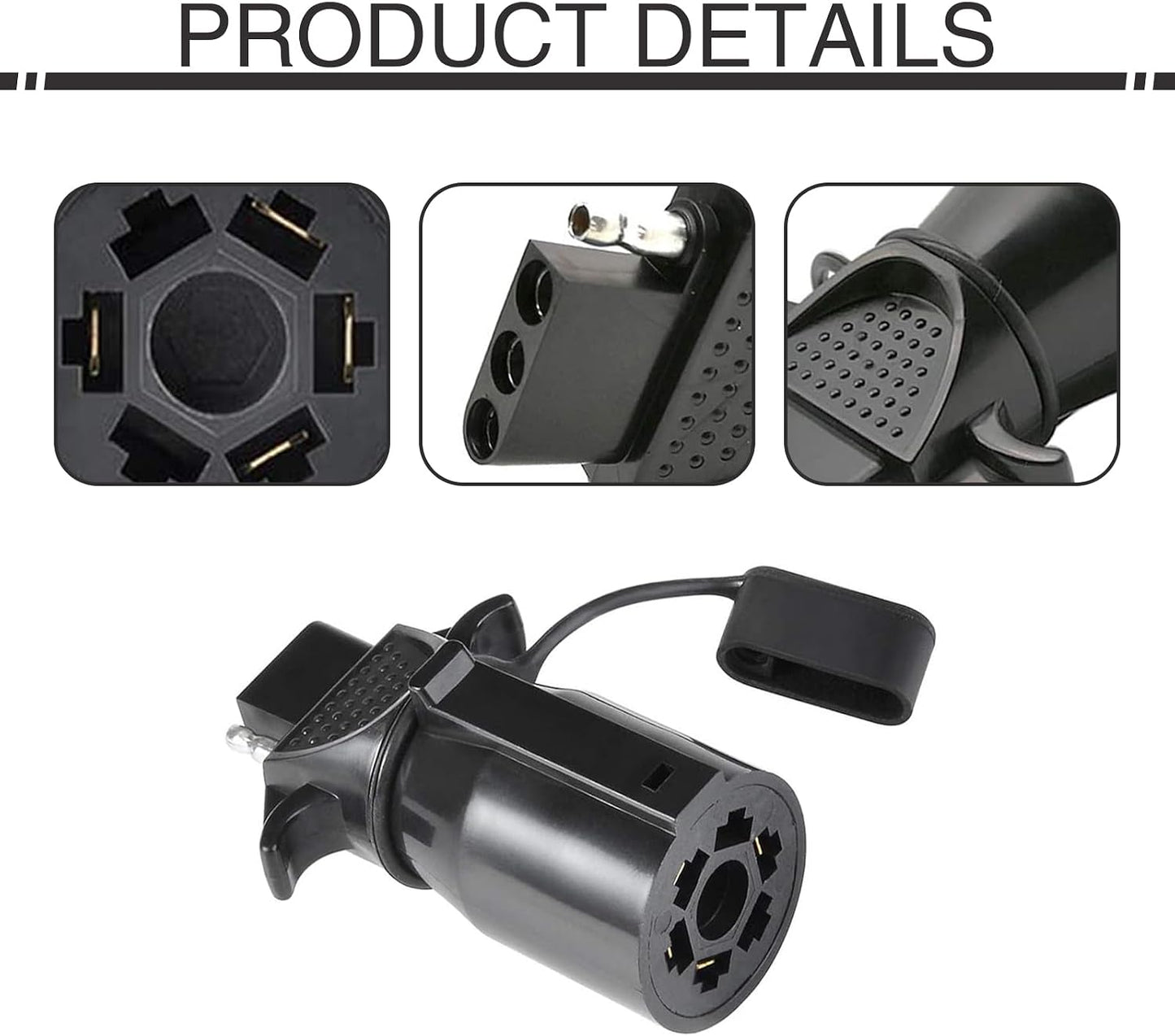 Enchufe adaptador automóvil 7 a 4 vías 3.58x1.88pulg