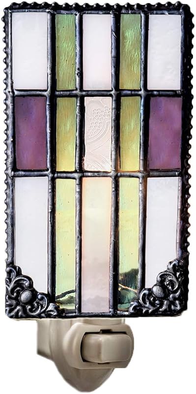 Luz nocturna vitral vidrio vintage enchufable dormitorio