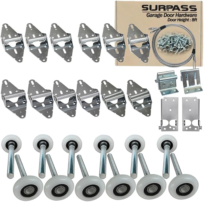 Kit herrajes puerta garaje 8ft rodillo bisagra soporte