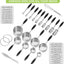 Set 20 Tazas y Cucharas Medidoras Acero Inox Apilables