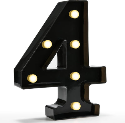 Letrero iluminado LED 4" para cumpleaños y fiestas