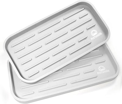Organiz. fregadero cocina silicona 2uds 10x5.3pulg gris