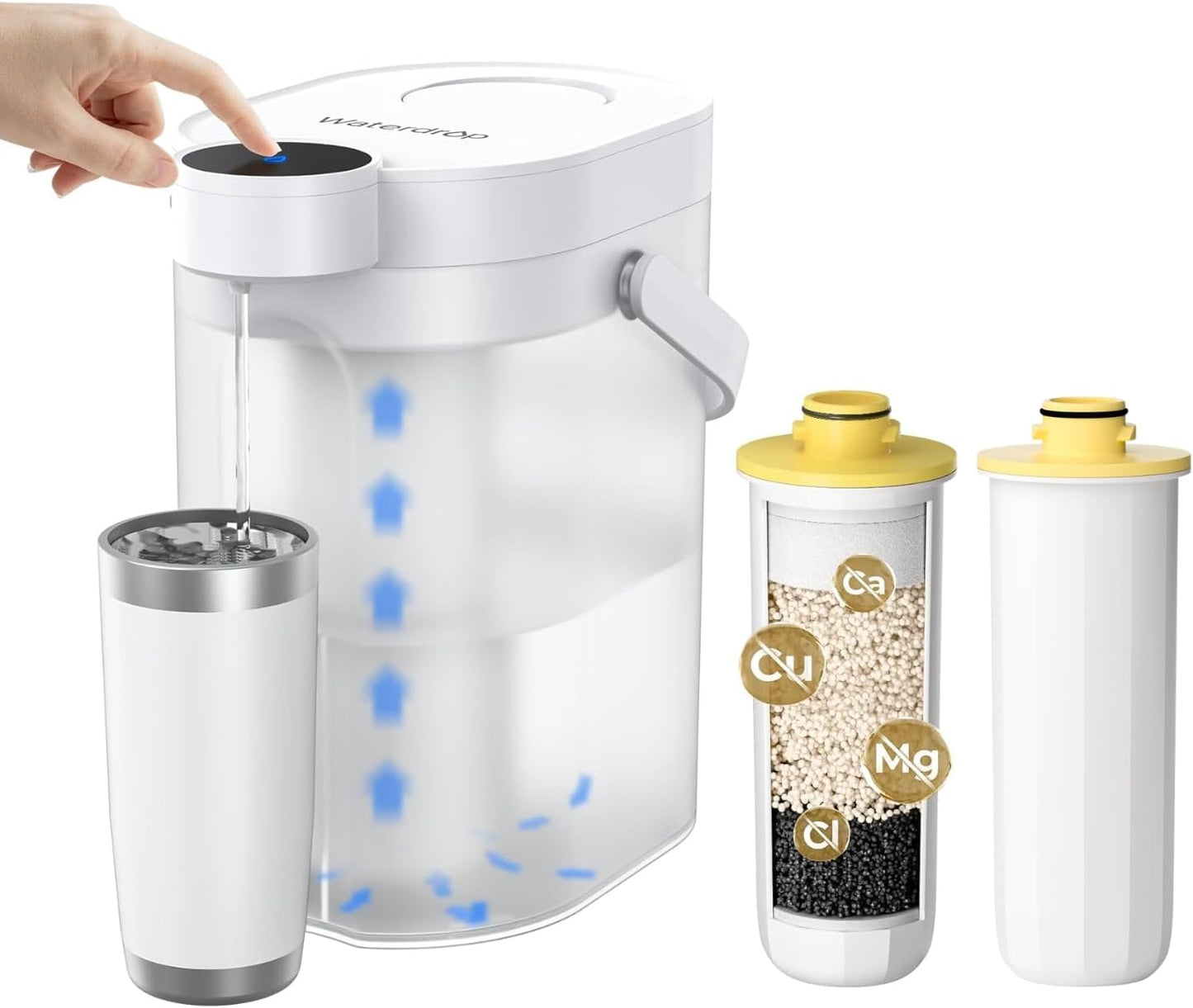 Dispensador filtro agua recargable 5 etapas 15 tazas