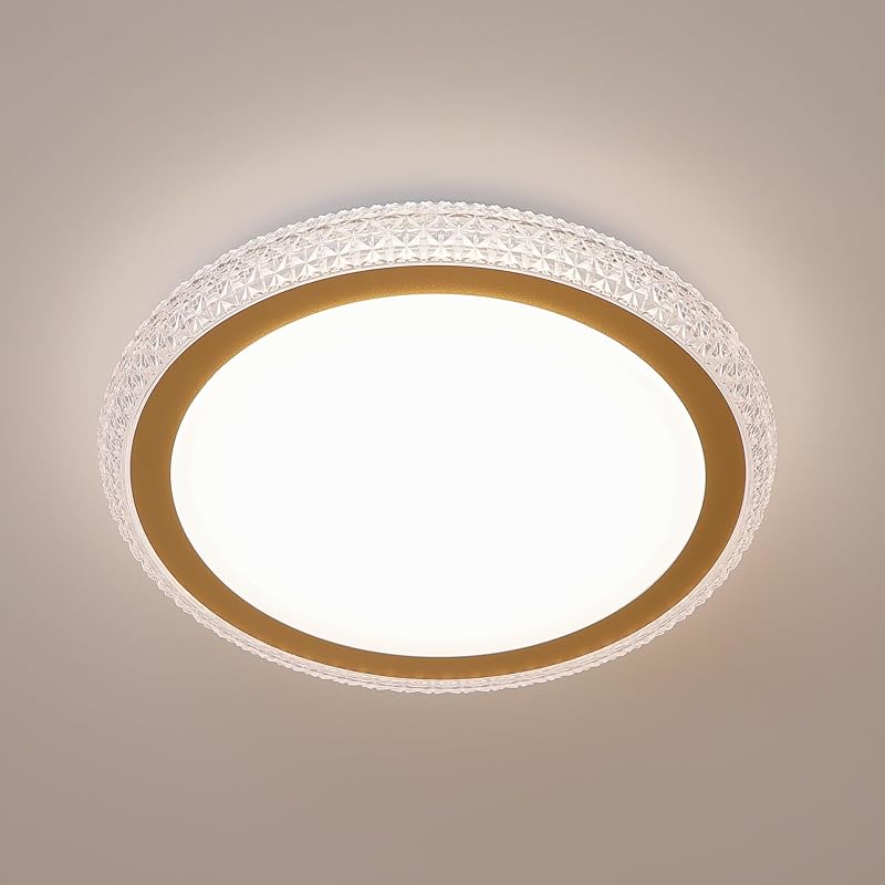 Lámpara LED empotrada cristal dorado 16" regulable