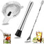 Set muddler acero inox cuchara colador barra 4 puntas