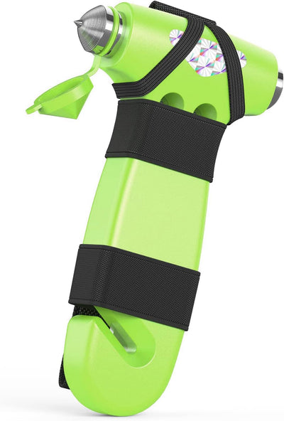Martillo escape 3en1 rompeventanas corta cinturón seguridad verde